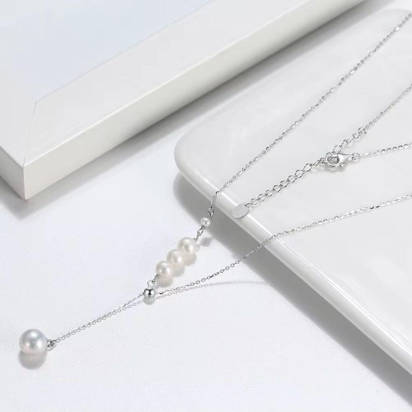 Genuine Fresh Water Pearl Necklace Pendant - GPN18 Silver