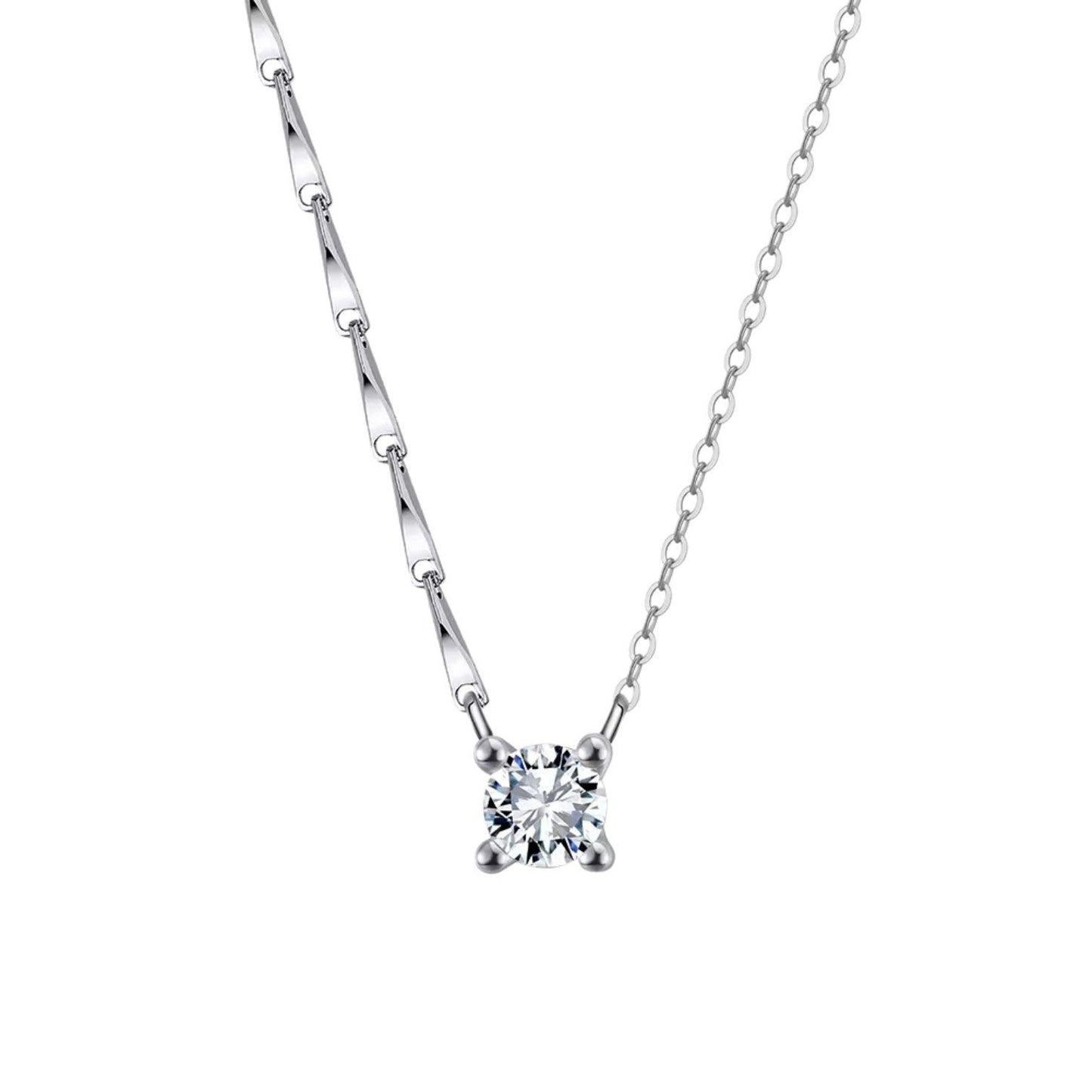 Dainty Round Cubic Zirconia Pendant Necklace - APN46 Gold
