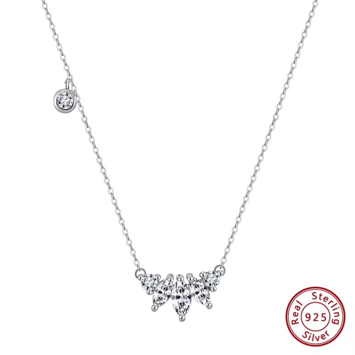 Dainty Simple Cubic Zirconia Pendant Necklace - APN46 Gold