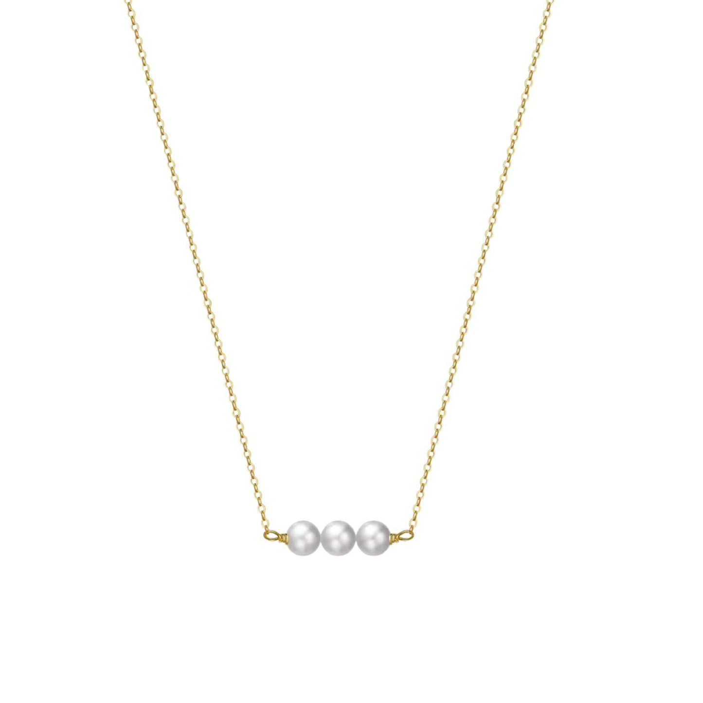 Dainty Three Pieces Pearl Necklace Pendant - GPN20