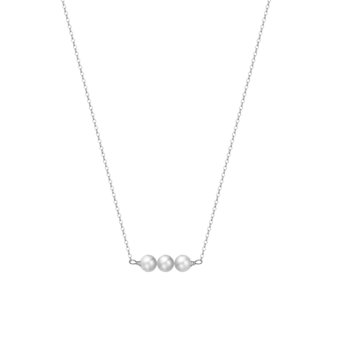Dainty Three Pieces Pearl Necklace Pendant - GPN20