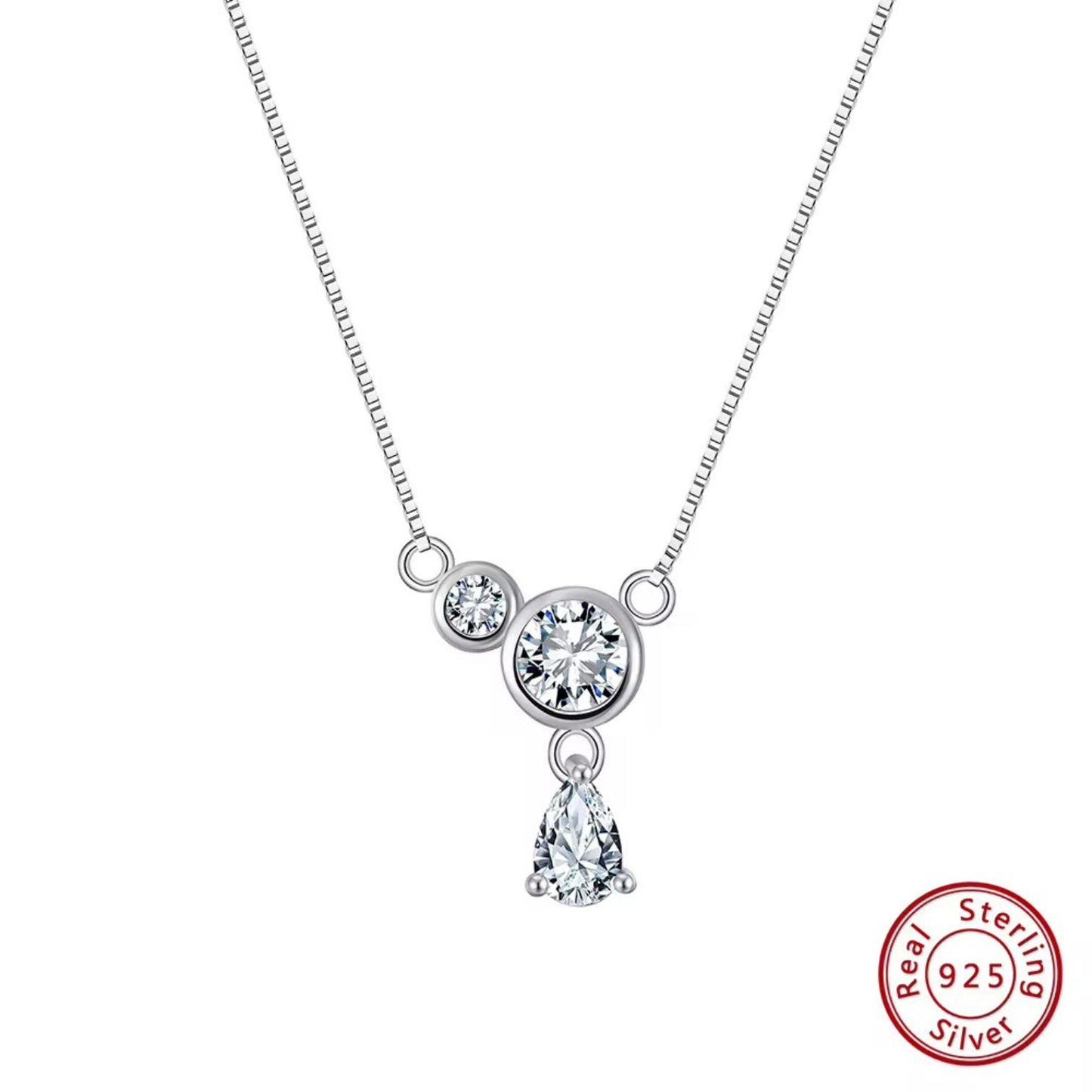 Dainty three Stone Cubic Zirconia Choker Necklace - APN47 Gold