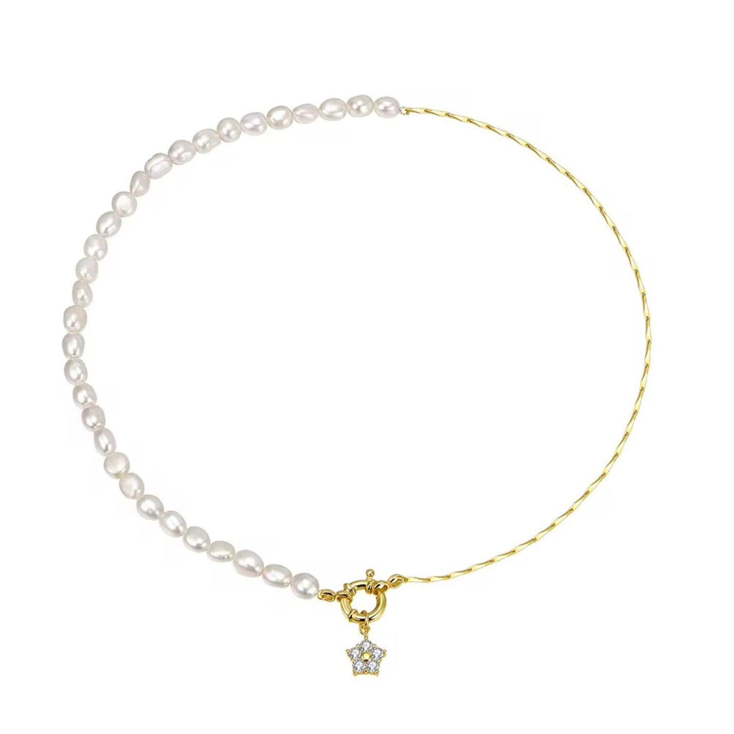 Freshwater Pearl Star Pendant Necklace - GPN92