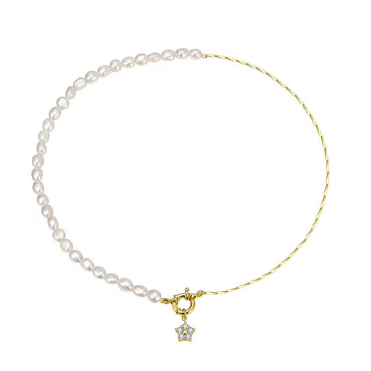 Freshwater Pearl Star Pendant Necklace - GPN92