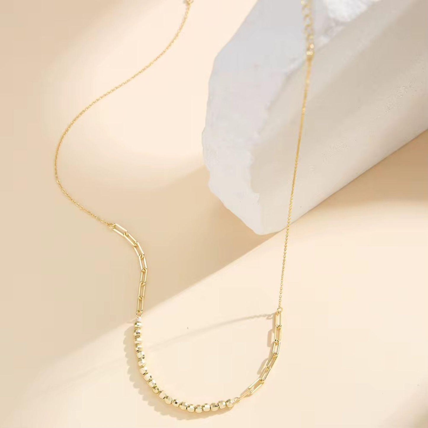 Multi Ball Chain Beads Necklace - APN57