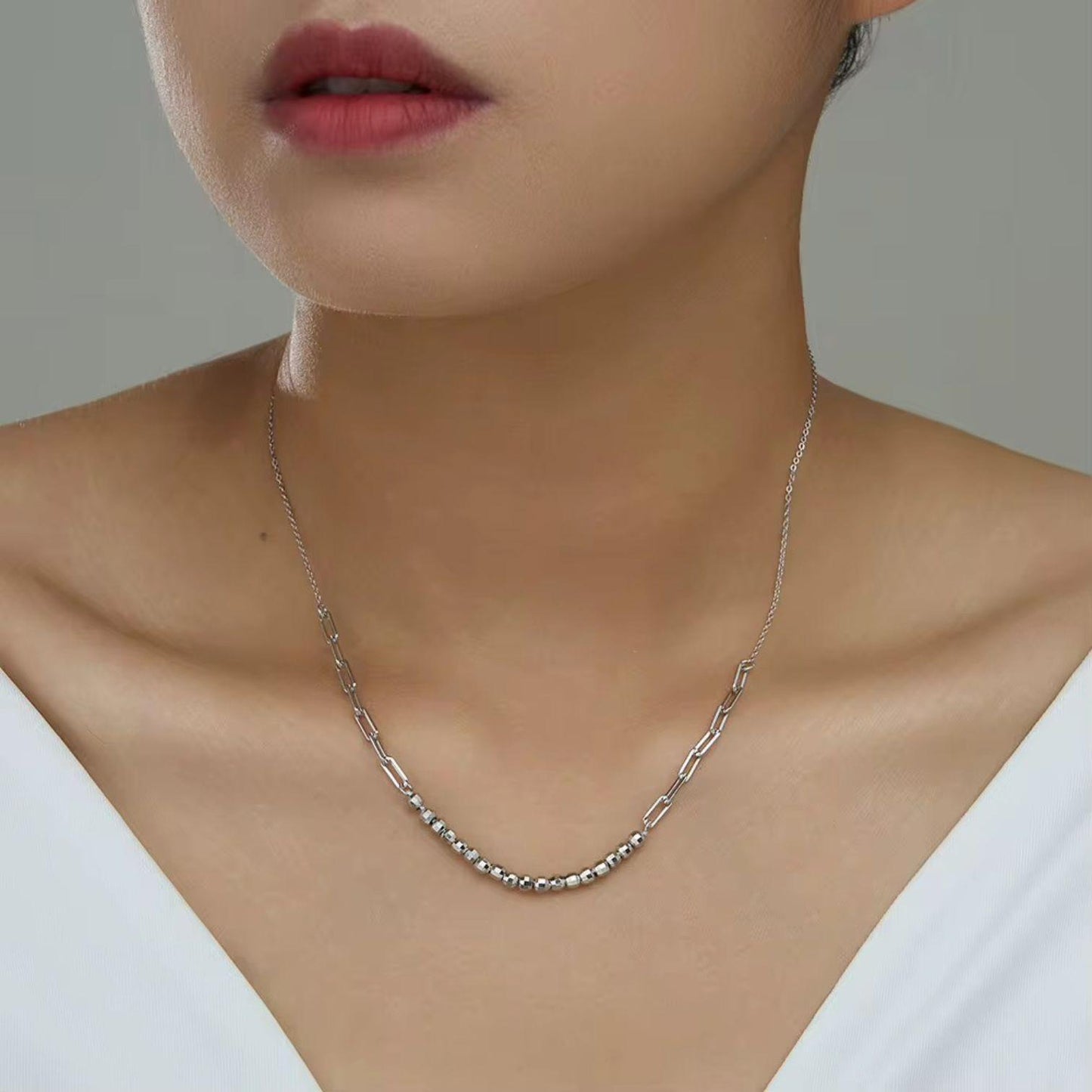 Multi Ball Chain Beads Necklace - APN57