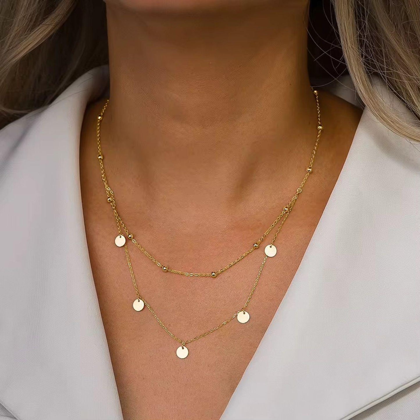 The Coin Charms Layered Necklace - BQN21
