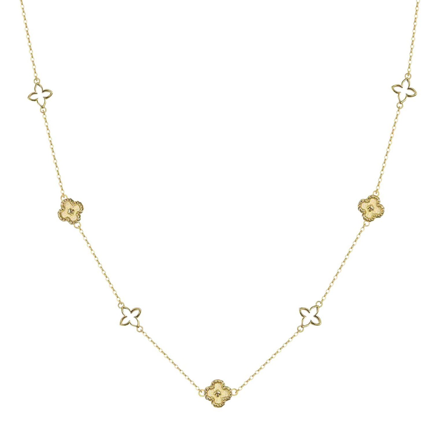The Filled Clover Bloom Necklace - APN56